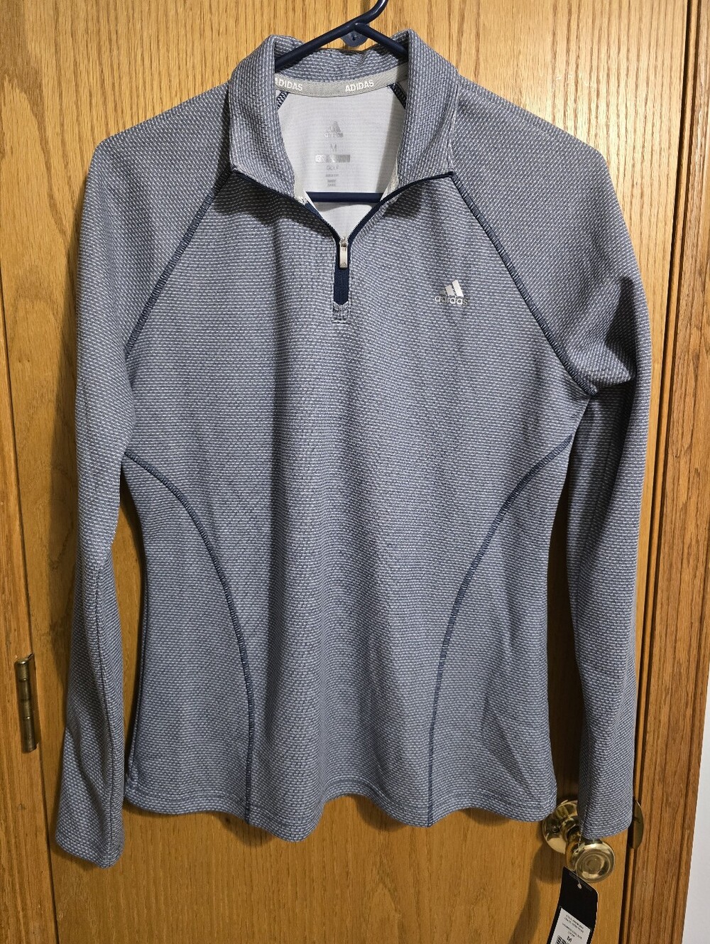 Adidas Golf Women's Heathered Navy Quarter-Zip Performance Pullover NWT